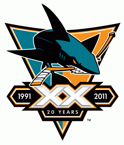 San Jose Sharks 2011 Anniversary Logo fabric transfer version 2